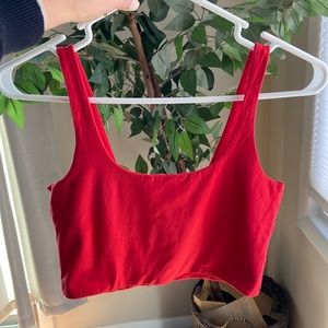 Red tank top crop top